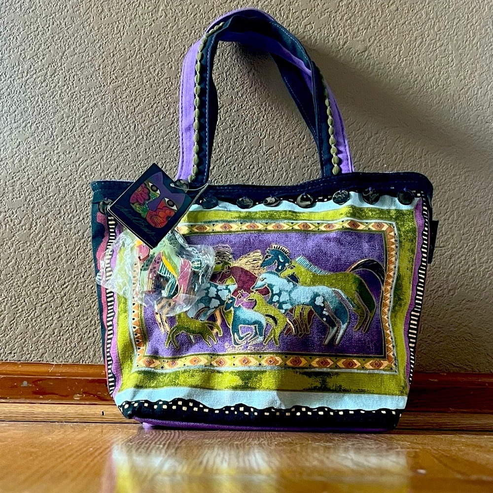 Laurel Burch Artistic Purple and Black Tote - Picture 7 of 10